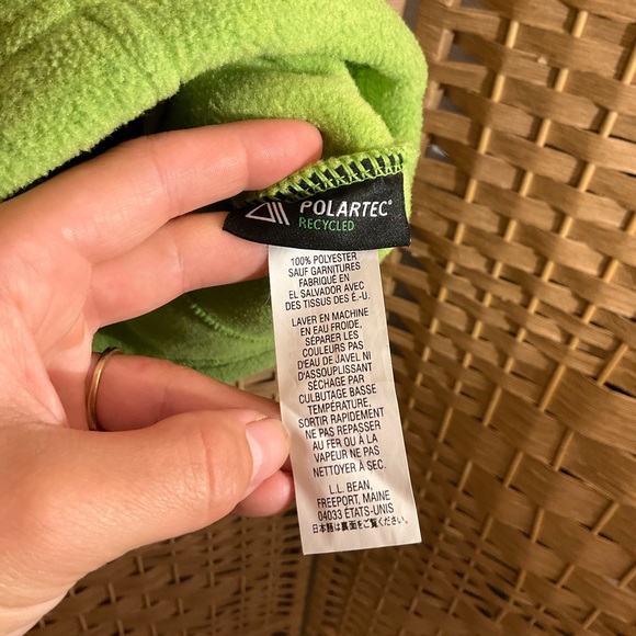 L.L. Bean Bright Green Fleece Vest - Picture 6 of 9